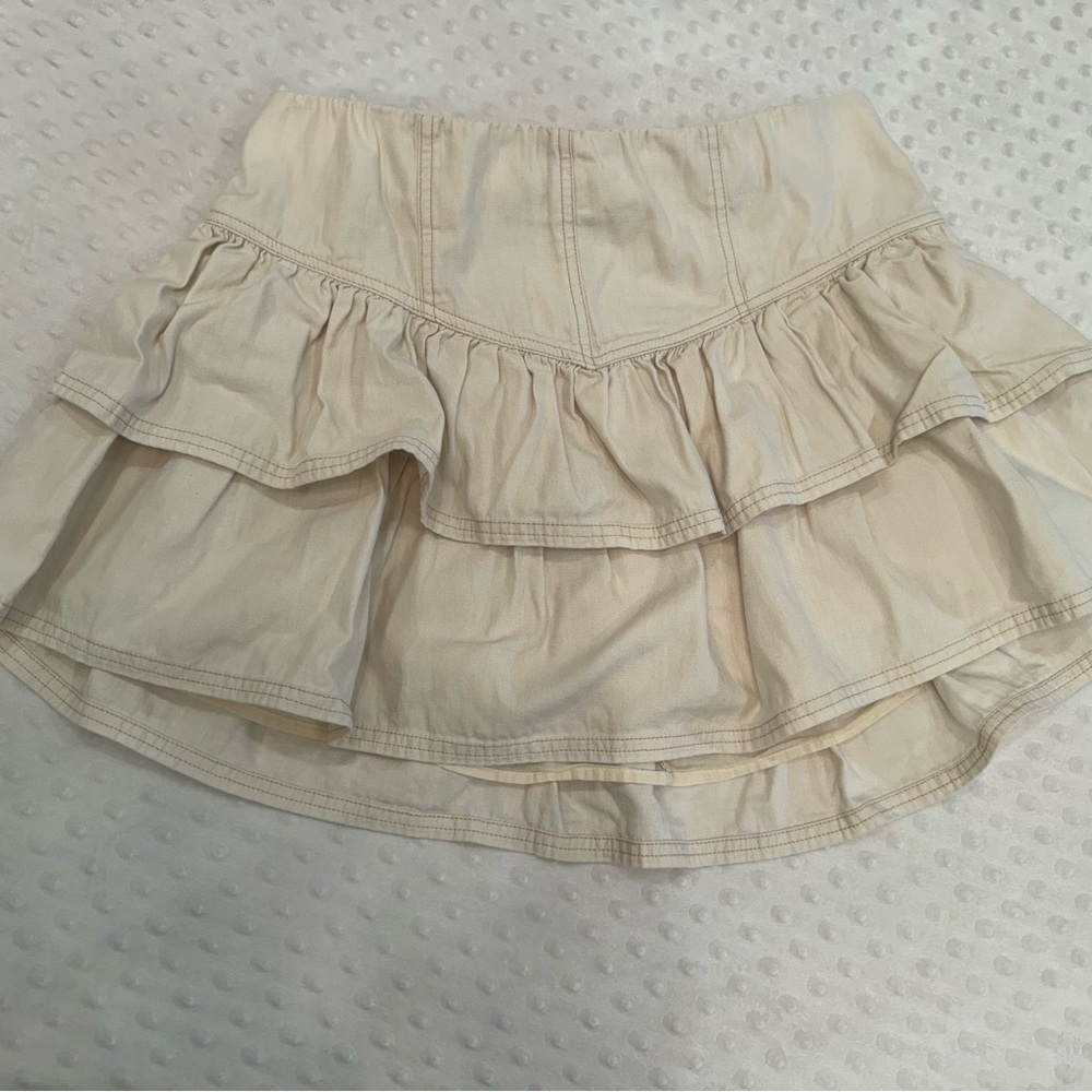 American Eagle Outfitters Cream Bubble Mini Skirt